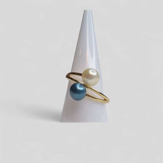 Spiral ring - Double pearl