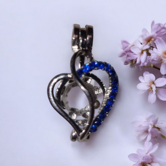 Heart cage with blue stones